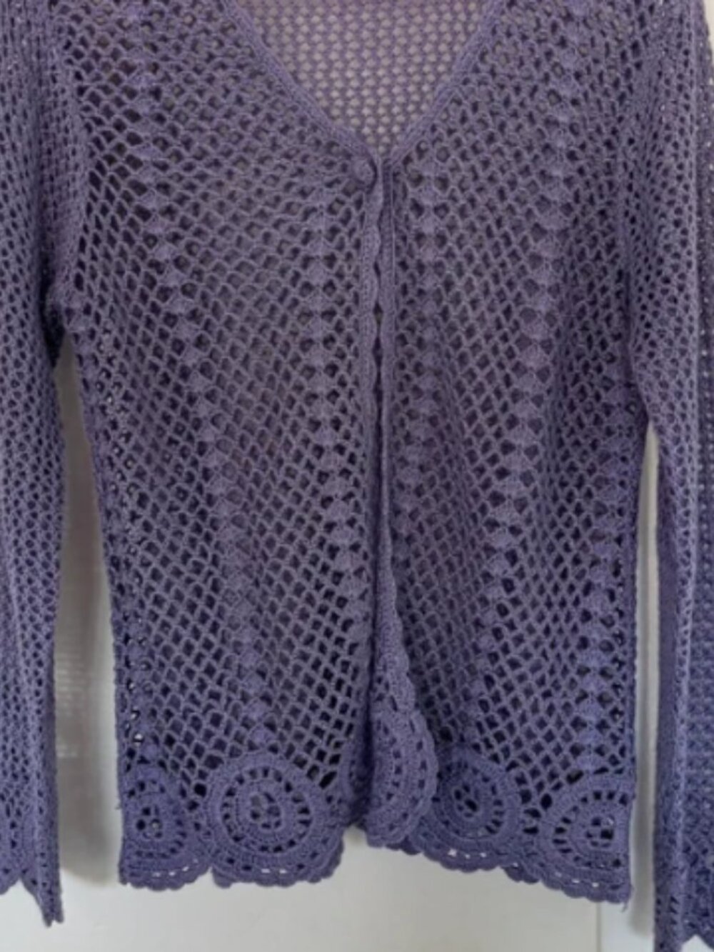 Lavender crochet cardigan